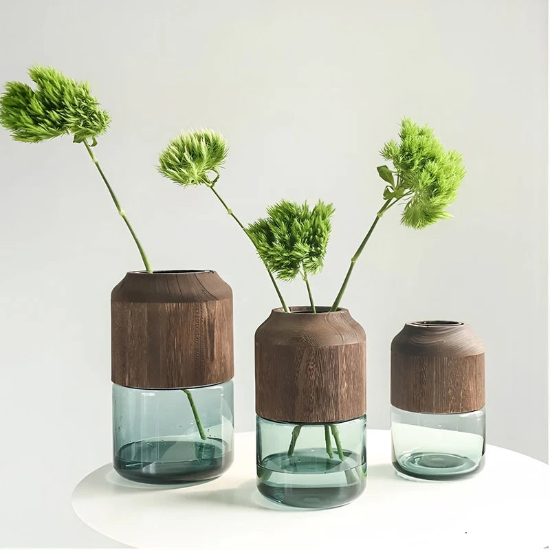 Vase Tubulaire Transparent Bi-Matières