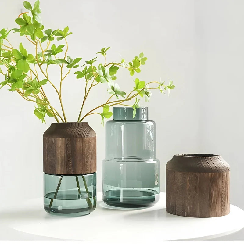 Vase Tubulaire Transparent Bi-Matières