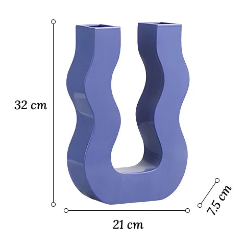 Vase U Ondulé Couleurs Variées