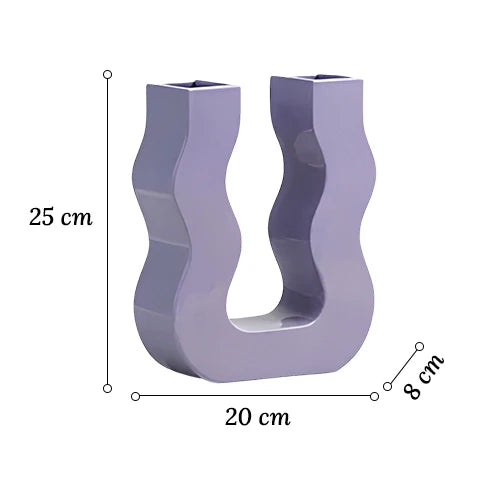 Vase U Ondulé Couleurs Variées