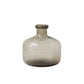 Vase Verre Bullé Forme Bouteille Marron