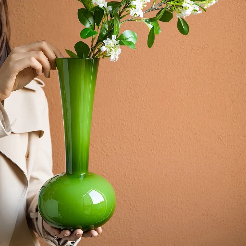 Vase Vert Boule au Col Élancé