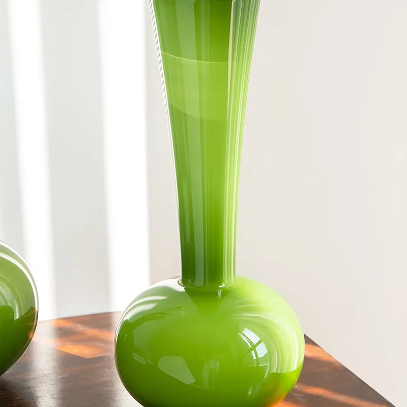 Vase Vert Boule au Col Élancé