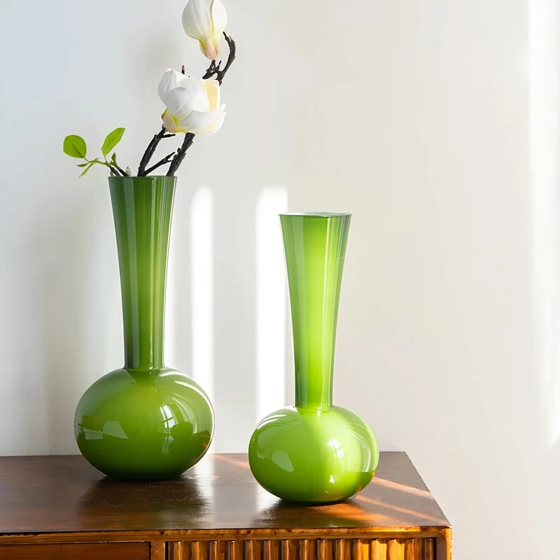 Vase Vert Boule au Col Élancé