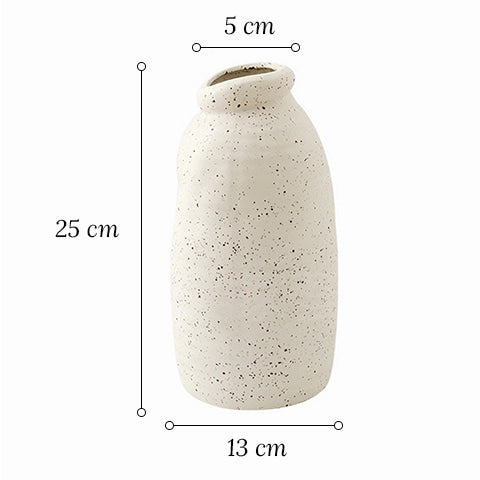 Vase Vintage Blanc Moucheté