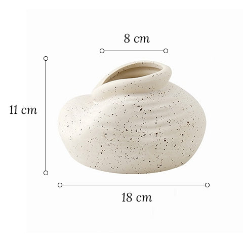 Vase Vintage Blanc Moucheté