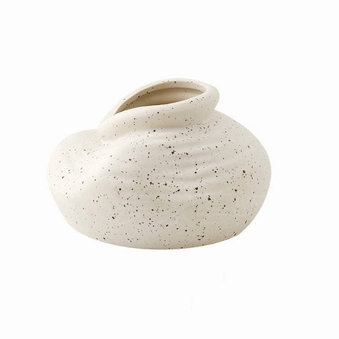 Vase Vintage Blanc Moucheté
