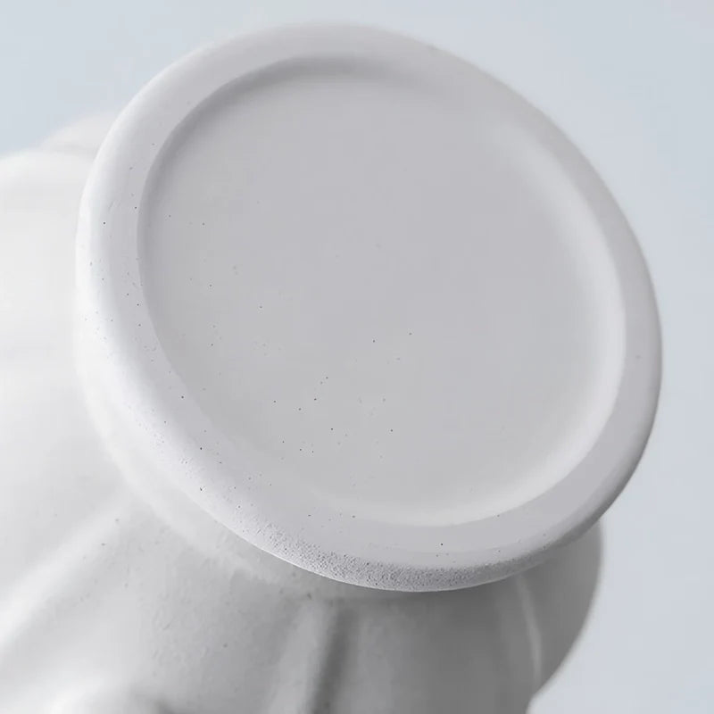 Vase Vintage Cruche Blanche Striée