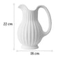 Vase Vintage Cruche Blanche Striée
