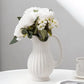 Vase Vintage Cruche Blanche Striée