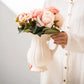 Vase Vintage Cruche Blanche Striée