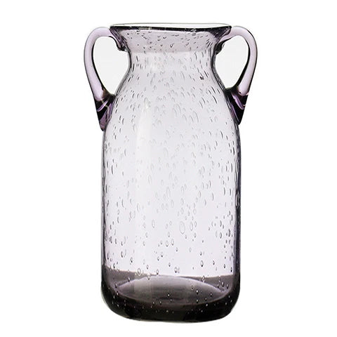 Vase Violet Verre Bullé avec Anses