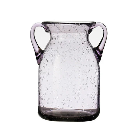 Vase Violet Verre Bullé avec Anses