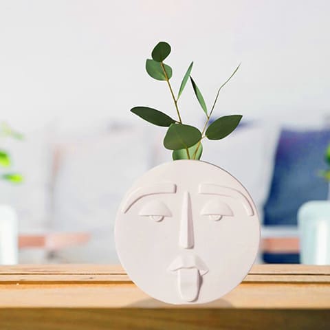Vase Visage Blanc Atypique Expressif