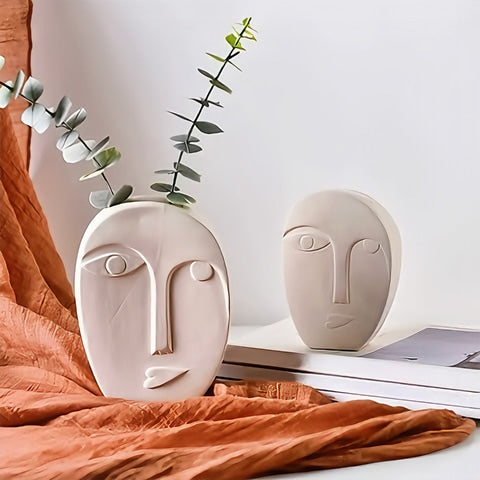 Vase Visage Blanc Atypique Expressif