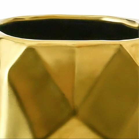 Vase Visage Design Doré