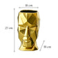 Vase Visage Design Doré
