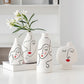 Vase Visage Femme Peint à la Main