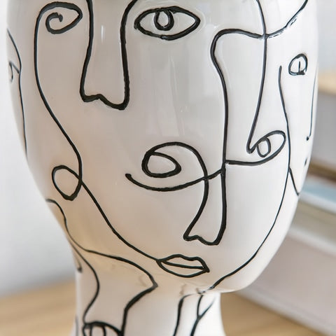 Vase Visages Abstraits Original