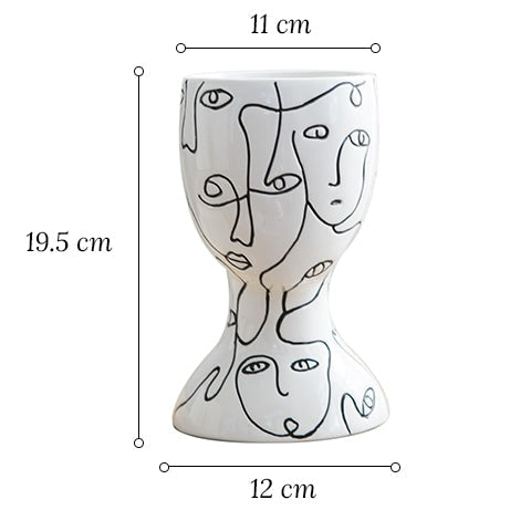 Vase Visages Abstraits Original