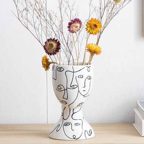 Vase Visages Abstraits Original