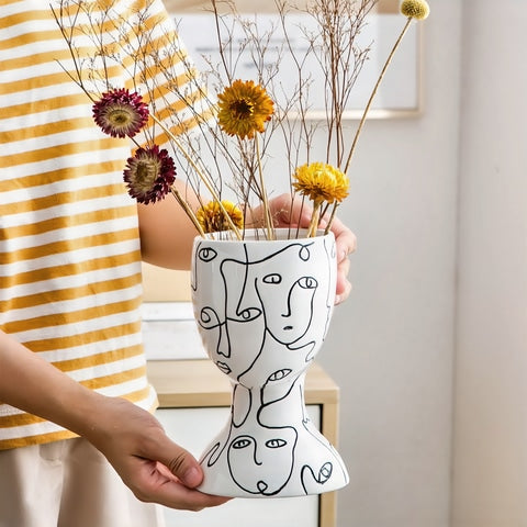 Vase Visages Abstraits Original