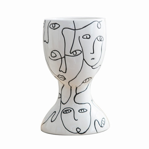 Vase Visages Abstraits Original