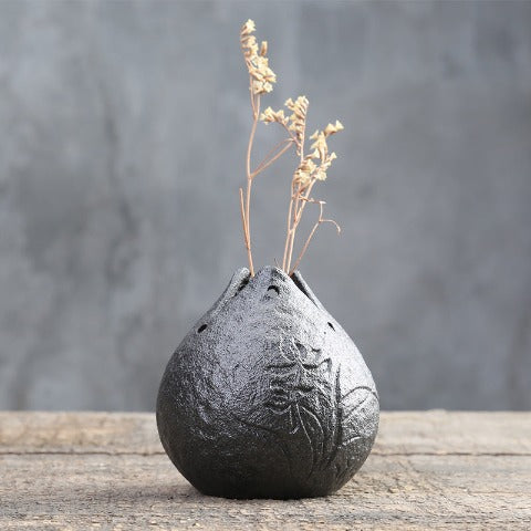 Vase Zen Effet Métal Artisanal